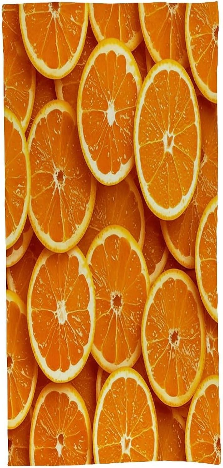 Orange Slices Towel Vacation Accessories Essentials Soft Lighterweight，Bath Towel for Adults Women Men，Bath Towels Gift for All Occasions, Machine Washable.