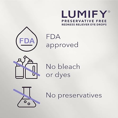Miniatura 5 de LUMIFY Preservative Free Eye Drops for Red Eyes, Redness Reliever for Sensitive Eye, Brighter and Whiter Looking Eyes, Works in 1 Minute & Lasts Up