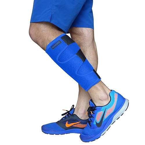 Miniatura 7 de ROXOFIT Soporte de compresión de neopreno ajustable para lesiones de tibia, tensión y desgarro, para hombres y mujeres