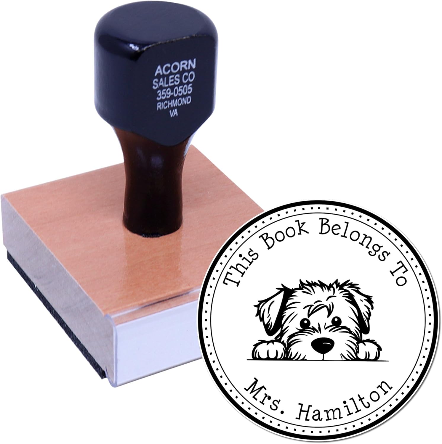 Premium Soft Coated Wheaten Terrier Dog Stamp - Custom 'Read It, Love It' Stamp - Ideal for Dog Lovers, Crafters, and Bookworms - 1-5/8 in Diameter, Compatible with Ink Pad, Durable Wood Handle