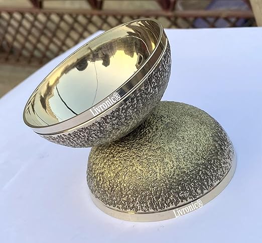 Livronic Kansa Bronze Vatki, Natural Cup, Ayurvedic Detox Foot Massager, Relaxation and Deep Cleaning Ancient Indian Technique (Set of 1)