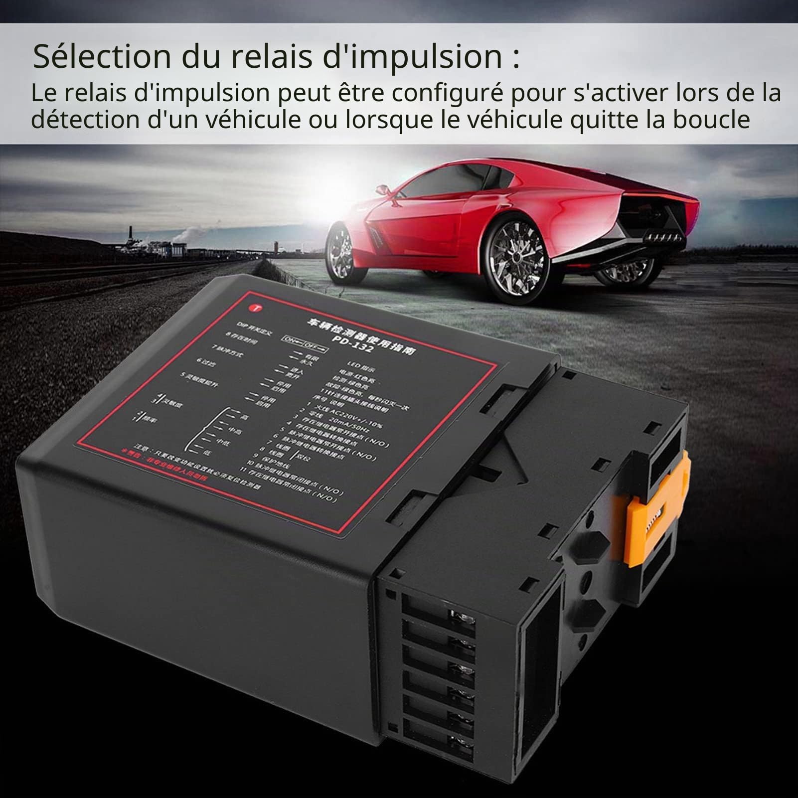 PD132 Détecteur de Boucle Magnétique pour Véhicule, Détecteur Inductif à Canal Unique, 220V, pour Stationnement, Portails et Contrôle d'Accès, Réglage de Sensibilité