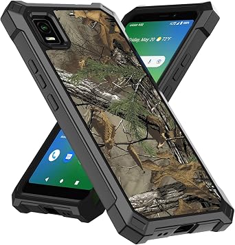 Ailiber for Cricket Debut Smart Phone Case Slim, Screen Protector-Camo