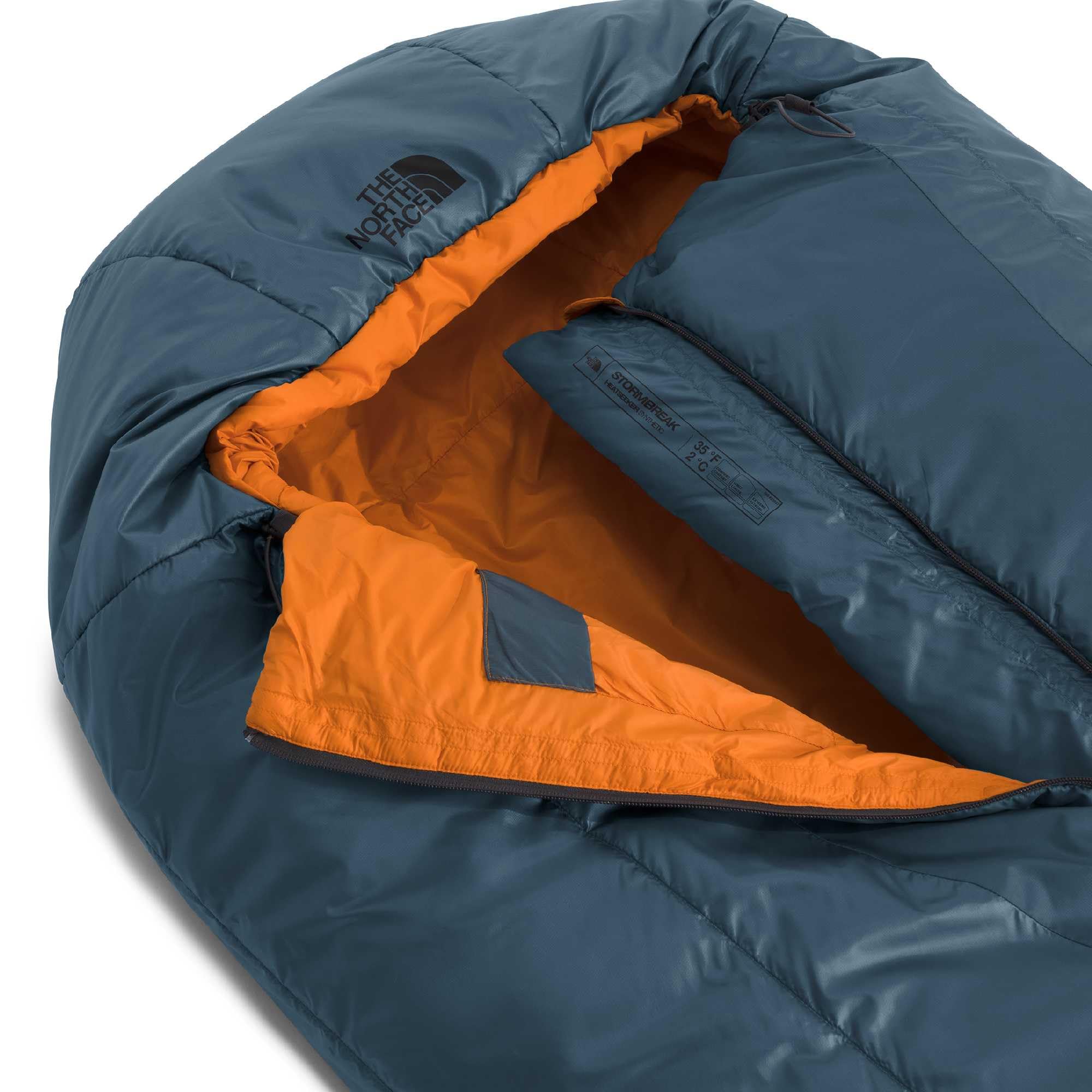 Amazon.com : THE NORTH FACE Stormbreak 35F / 1.7C Backpacking Sleeping Bag  - Water Repellent, Fully Insulated, Includes Stuff Sack, Granite Grey/Dust  Orange, Long : Sports & Outdoors
