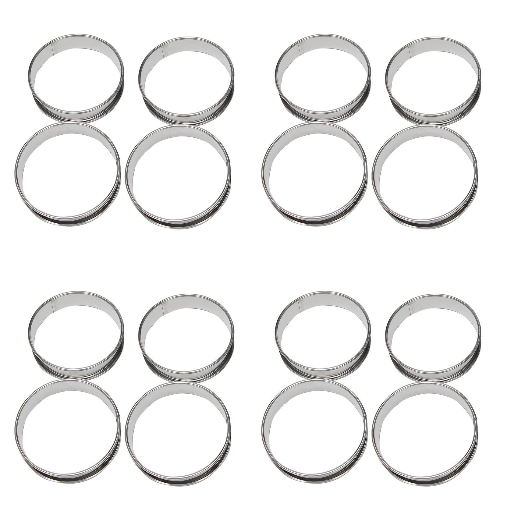 Hndhbfgrt 4 Inch Muffin Rings Crumpet Rings, Set of 40 Stainless Steel Muffin Rings Molds Double Rolled Tart Rings Round Tart Ring