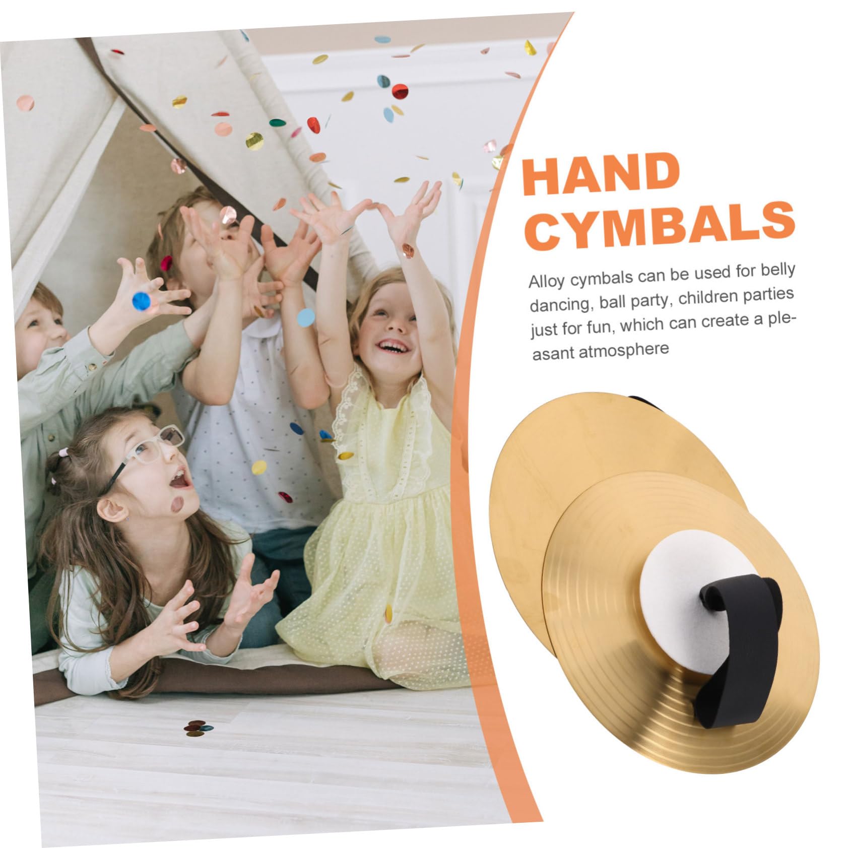 Abaodam Cymbales à Main en Métal Performance Son Clair et Utilisation Facile, Paire de 8 Pouces pour Concerts et Répétitions de Groupe