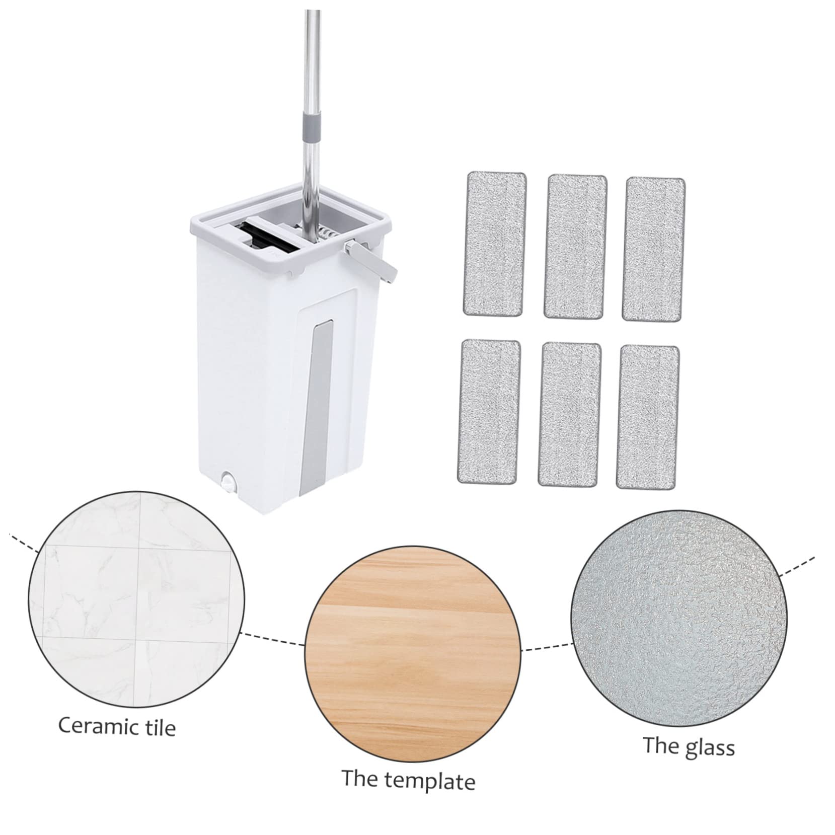 FRCOLOR Kit de Limpieza con Fregona Giratoria de Microfibra para Suelo Mop Fregona Manos Libres con Cubo Fregar y Accesorios de Limpieza Hogar con Pulverizador