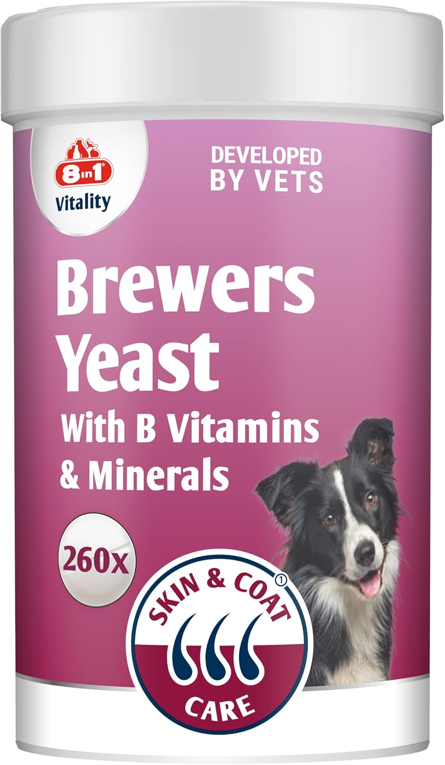Brewer’s Yeast Dog Nutritional Supplement – Skin and Coat Care – 260 tablets – rich in B-complex vitamins, with minerals and omega-3