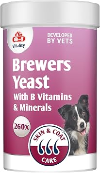 Brewer's Yeast Dog Nutritional Supplement - Skin and Coat Care - 260 tablets - rich in B-complex vitamins, with minerals and omega-3