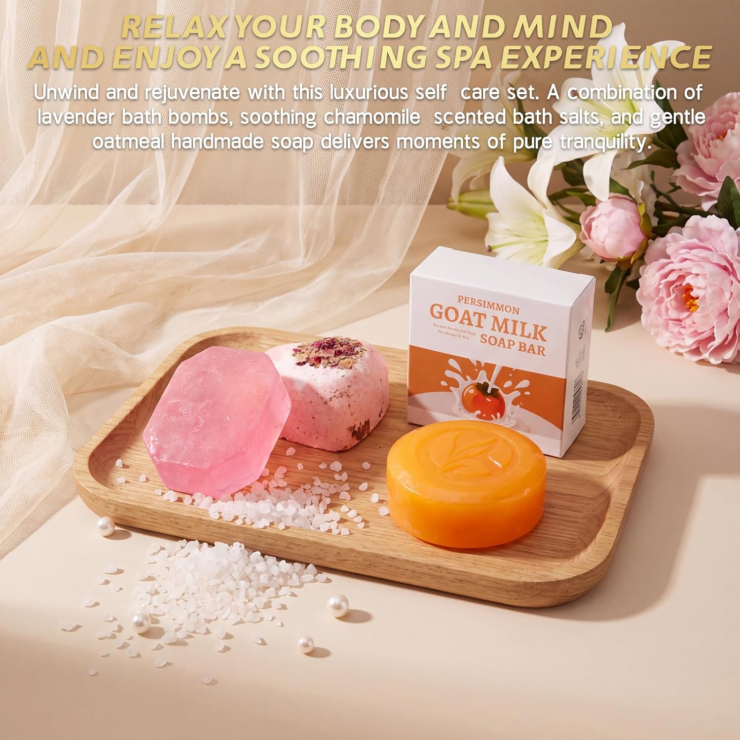 Spa Gift Basket for Women, 19-Piece Self-Care Set with Tumbler