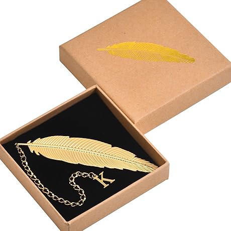 Bridgerton Gift: 26 Letters Personalized Metal Feather Bookmarks