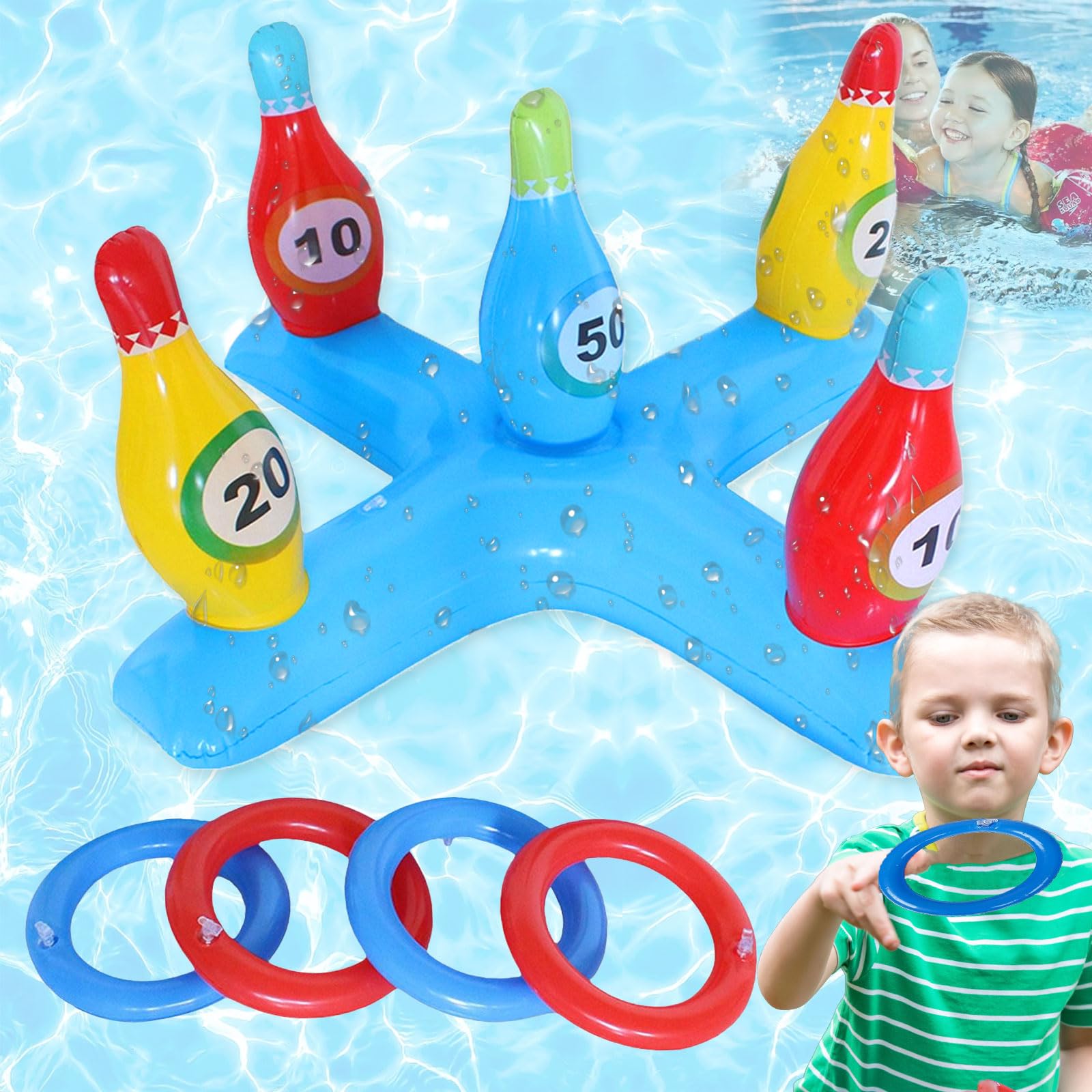 Set Cactus Gonfiabile Con Anelli - Gioco Lancio Anelli Per Piscina E Feste - Foto 2