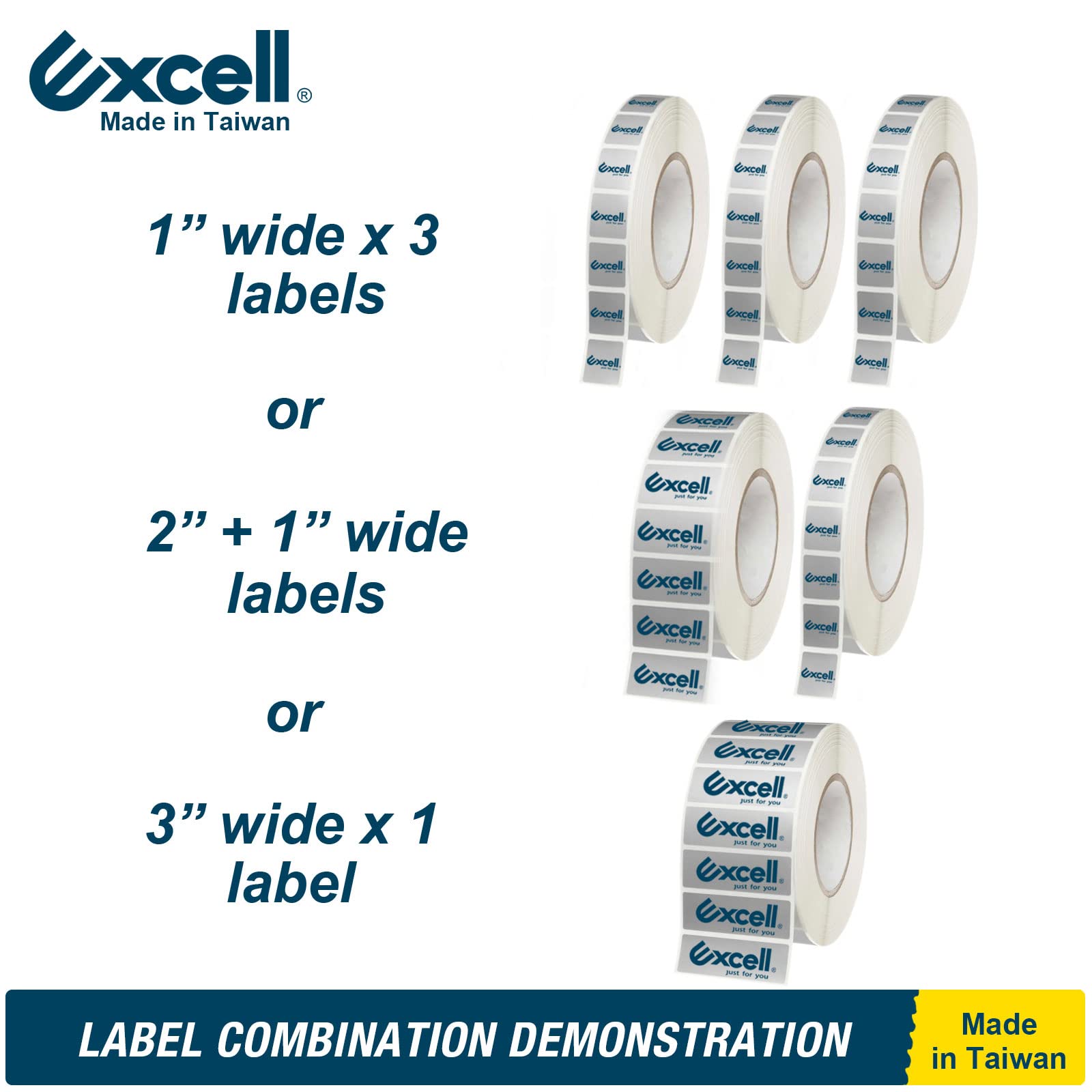 Excell Distributeur d'Étiquettes Manuel avec Pince de Fixation C-Clamp et Séparateur Métallique Dévidoir Triple-Piste pour Entrepôt et Bureau Largeur 76mm pour Mandrin Standard 3 Pouces