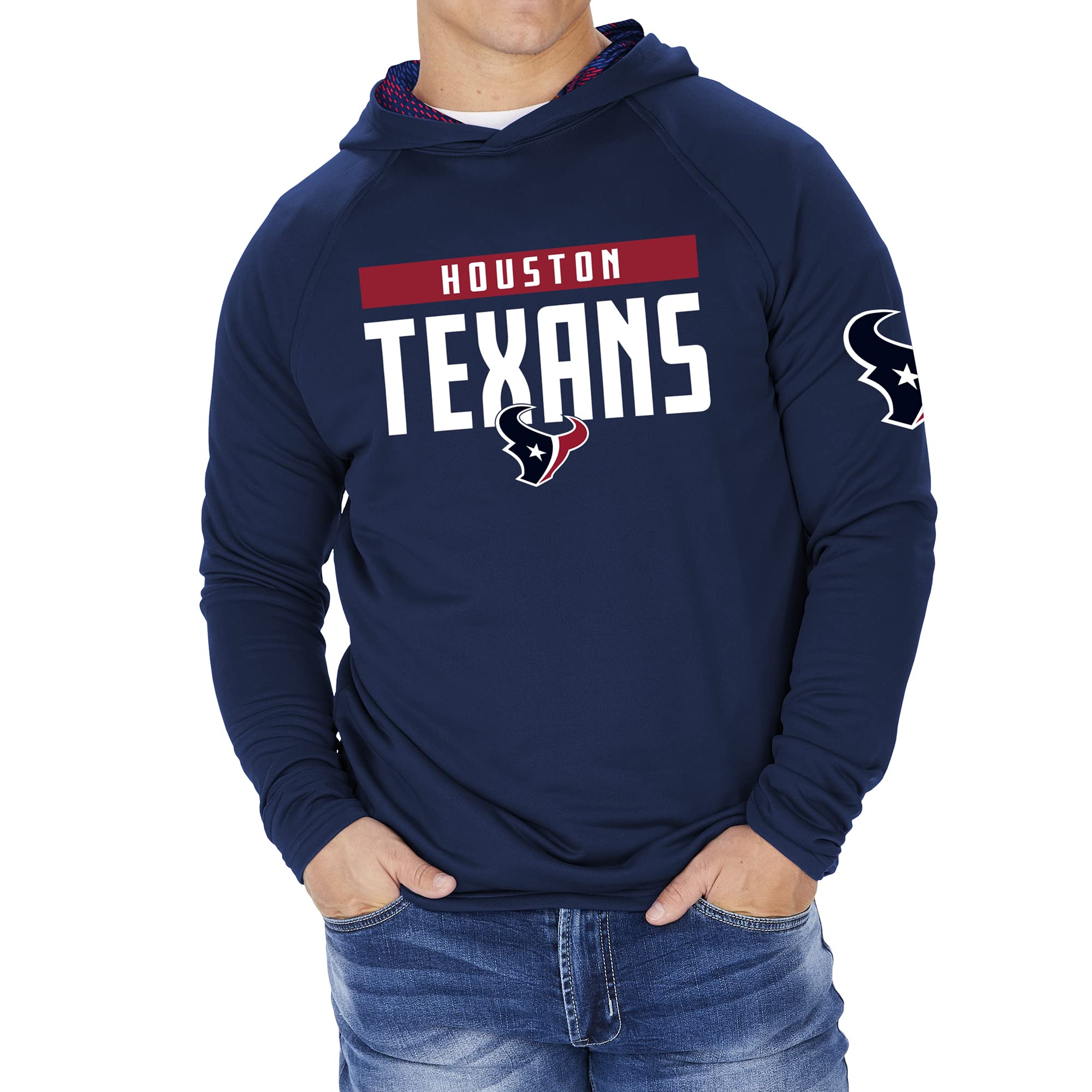 Zubaz NFL Football Men's Solid Team Hoodie with Camo Lined Hood and Sleeve Graphic — view 126
