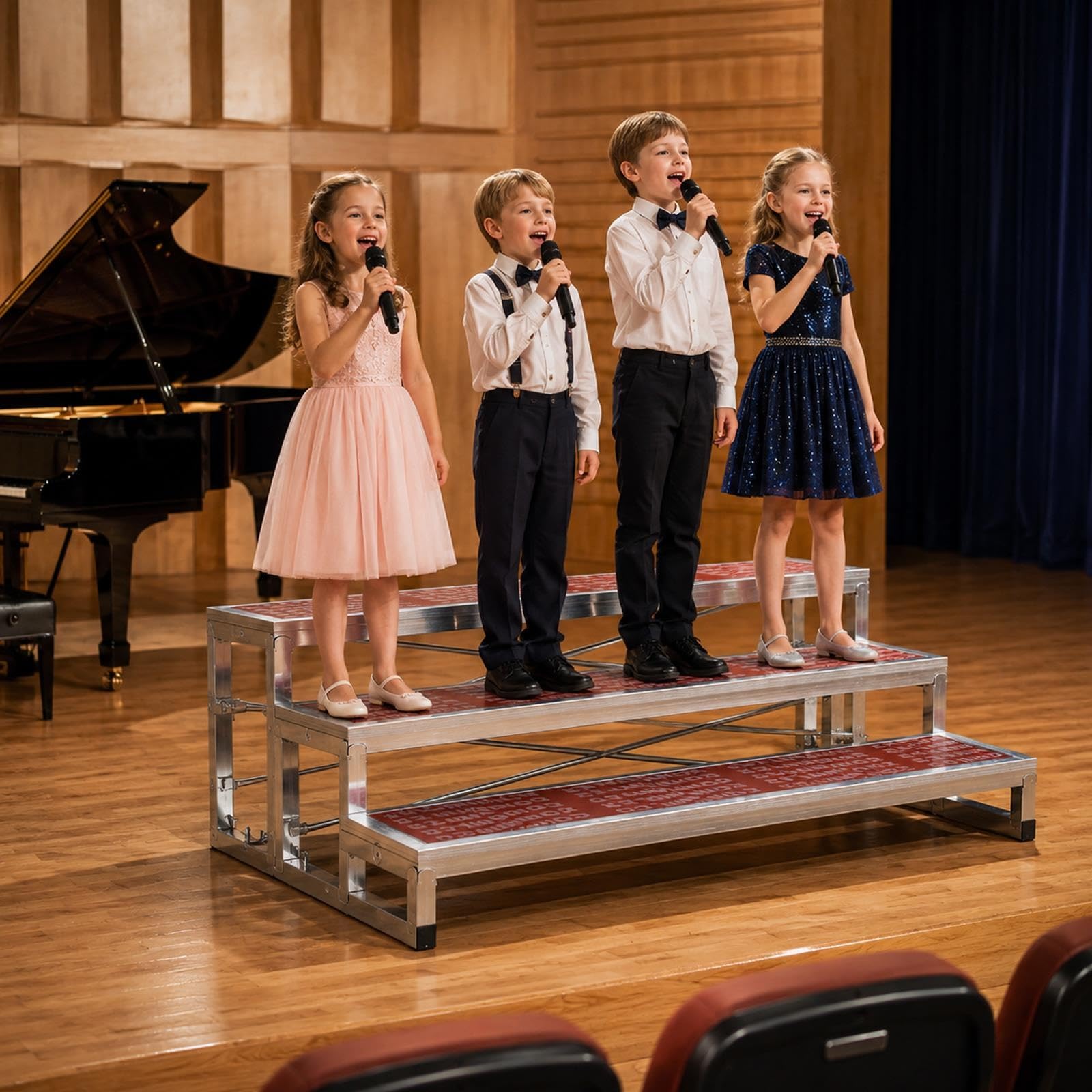 Przenośna drabina sceniczna musicale do występów chóralnych, odpowiednia