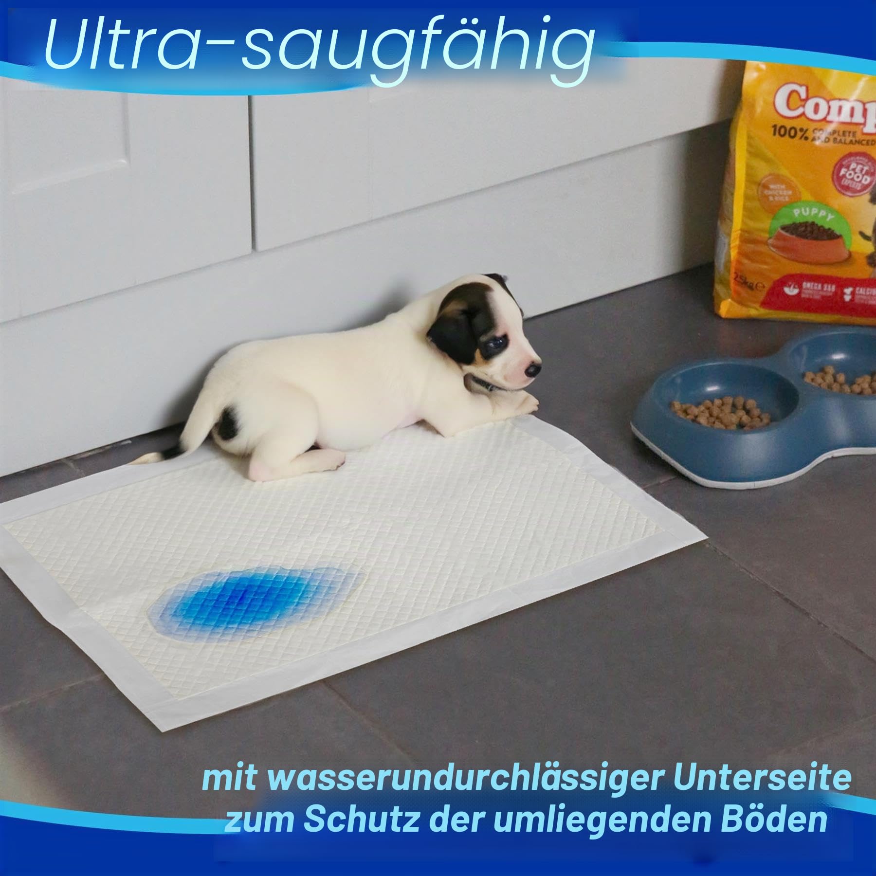 Harbour Housewares Groß Einweg-Trainingsunterlagen für Welpen & Hunde - 60x60cm - 100x Saugstarke Puppy Pads, Katzen, Kätzchen, Toilette, Töpfchentraining Matten