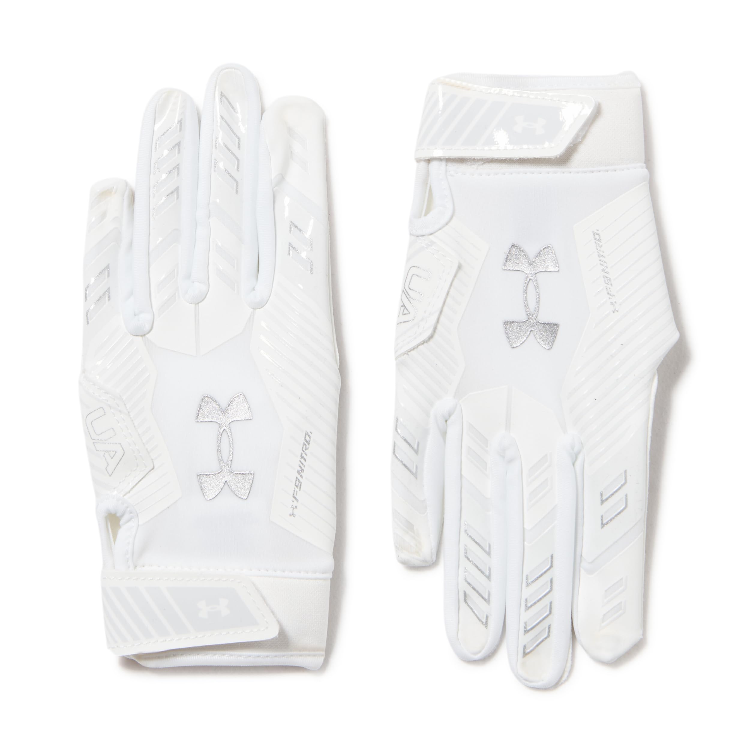 Under Armour - Boys F9 Nitro Football Gloves, Color White (100), Size: Small