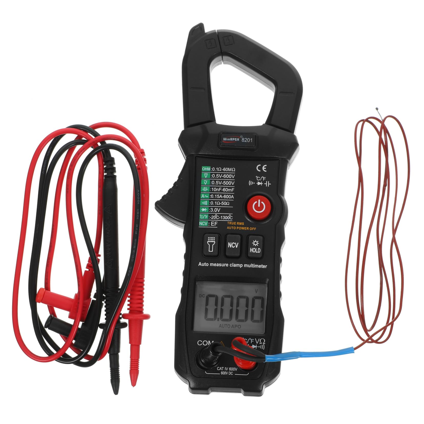 Luxshiny High Accuracy Auto Range Digital Multimeter for Voltage Resistance Frequency Measurement Lightweight Design with Continuity Testing Data Hold Function Orange