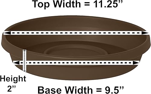 Vista 2 de Bloem Bandeja de platillo de resina Terra: 9.25 pulgadas de ancho inferior - marrón chocolate - mate, duradera, fondo acanalado
