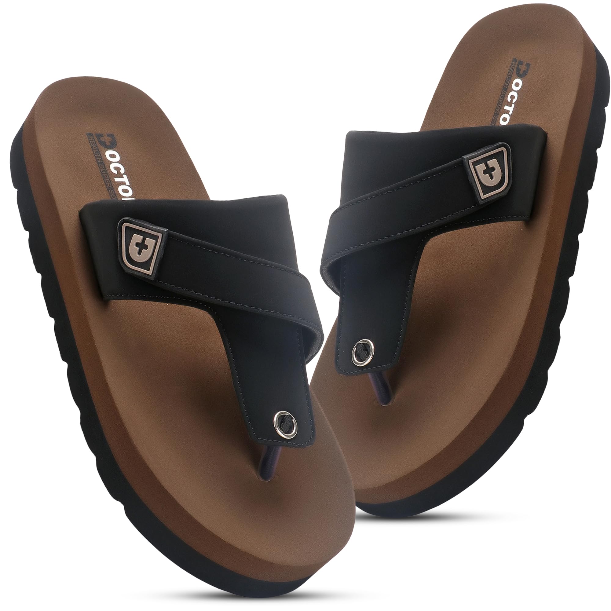 men's black flip flops | soft cushioned footbed | lightweight casual slippers with comfortable thong strap | anti-skid sole for everyday wear, walking & outdoor use
