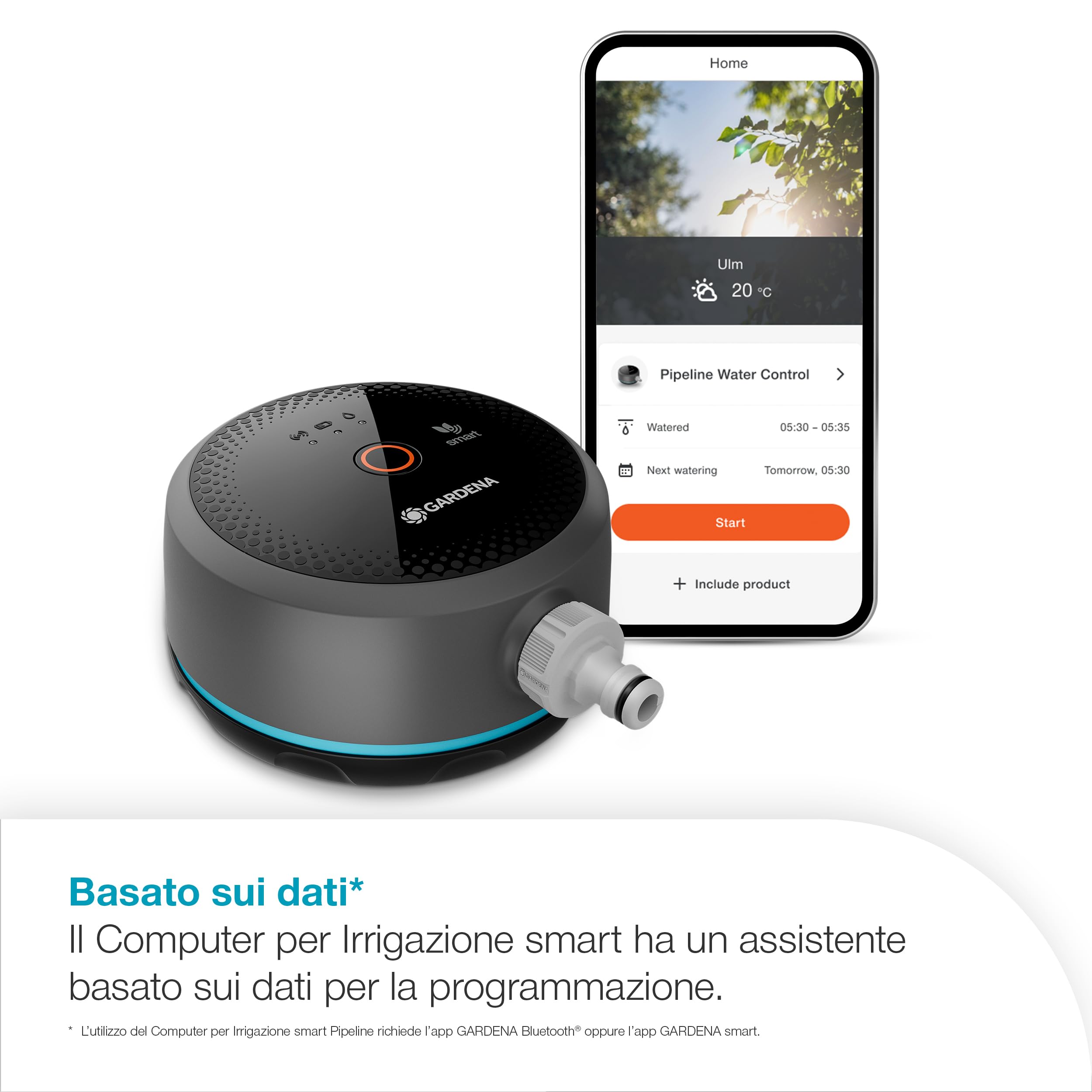 Gardena Computer per Irrigazione smart Pipeline Pipeline; computer per irrigazione; smart: Irrigazione basata sui dati*, Integrazione con smart home* (19050-20)