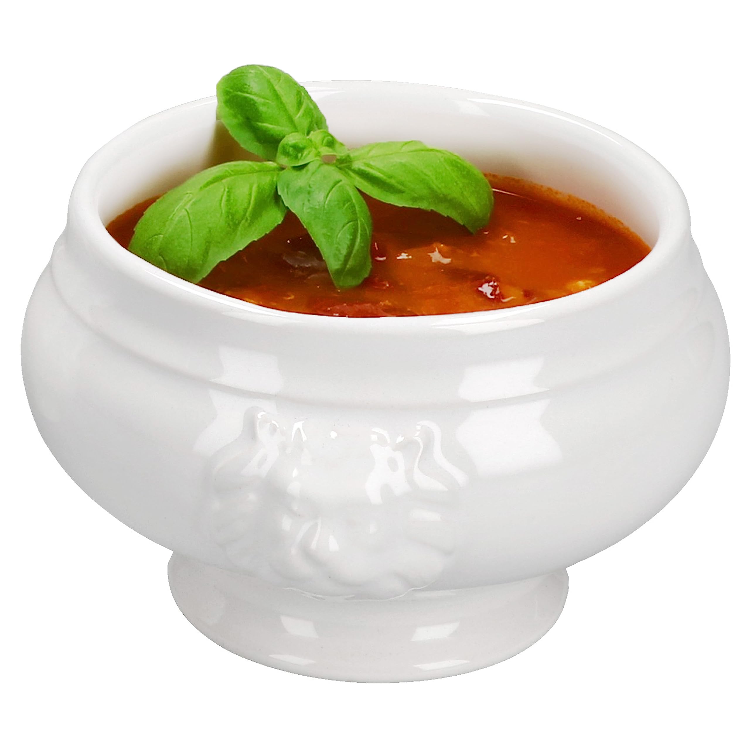 MamboCat Lot de 6 terrines LEO tête de lion I Petit – 250 ml I Pour 6 personnes I Tasses à soupe blanches 0,25 l I Soupières à soupe avec têtes de lion I Bol à soupe pour soupe de mariage, pois ou