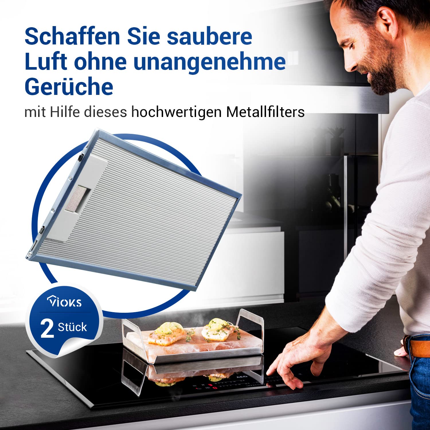 VIOKS 2x Fettfilter Dunstabzugshaube Ersatz für AEG Filter 405534414/9