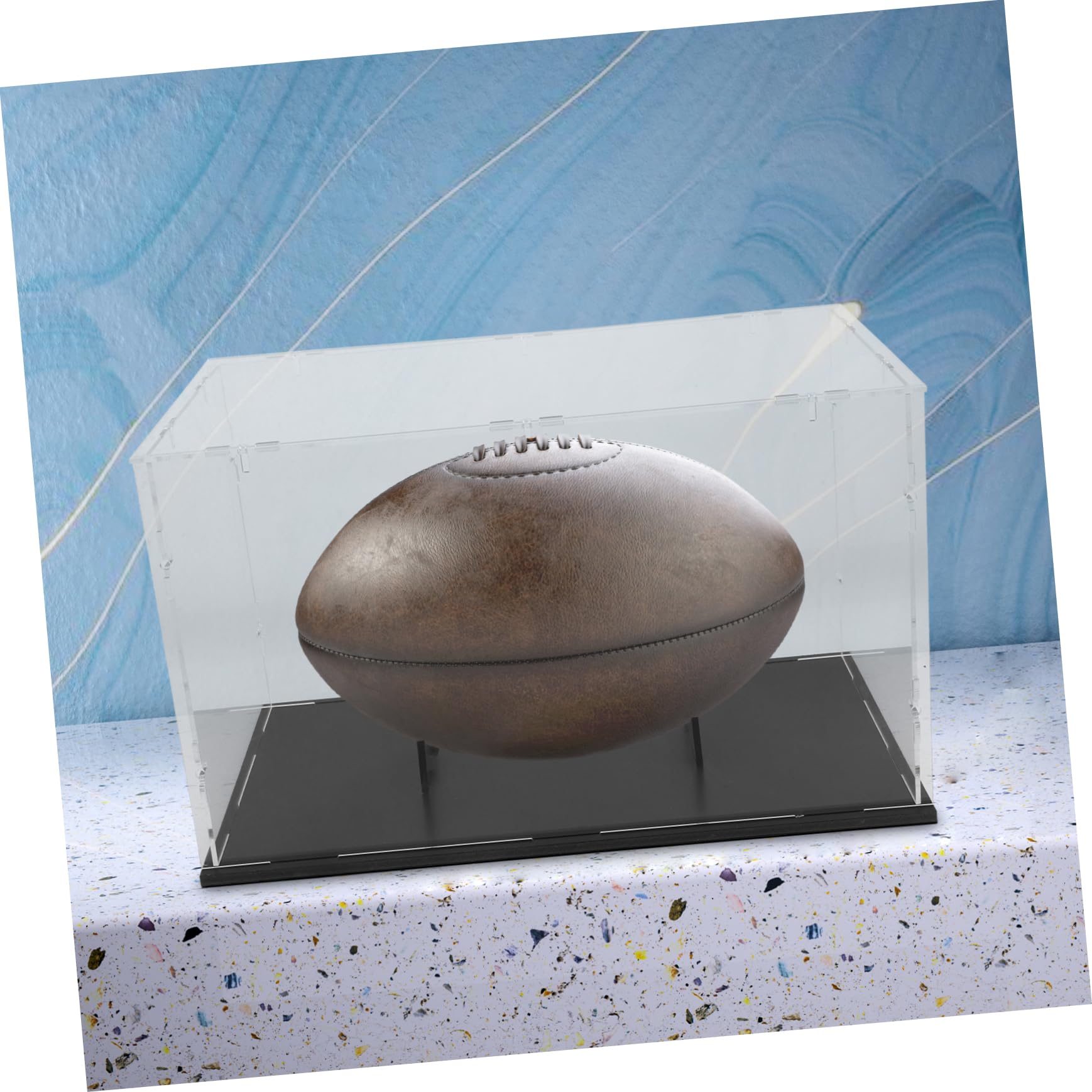 Luxshiny Vitrina Acrílica Transparente para Balones de Rugby y Béisbol con Diseño Desmontable y Almacenamiento Antipolvo Adecuado Hogar y Áreas Deportivas