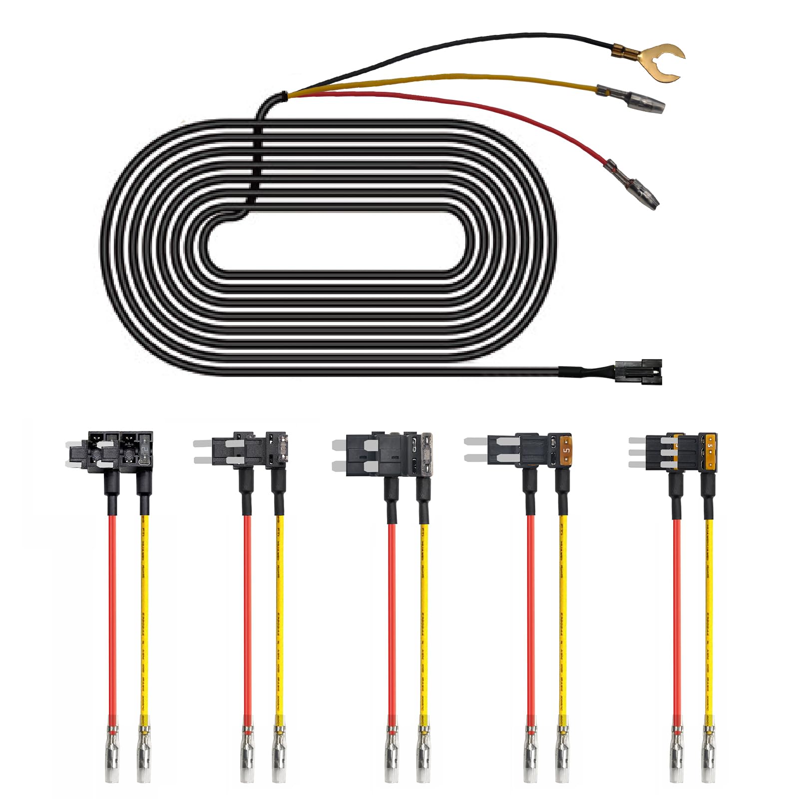 mangoal Fuse Box Hardwire Kit for Dash Cam, 24H Parking Monitoring, 2.5m