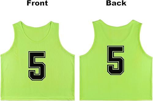 Miniatura 2 de RE-HUO Paquete de 12 chalecos numerados (1-12) para hacer deporte, baberos de entrenamiento para baloncesto, fútbol, voleibol y béisbol
