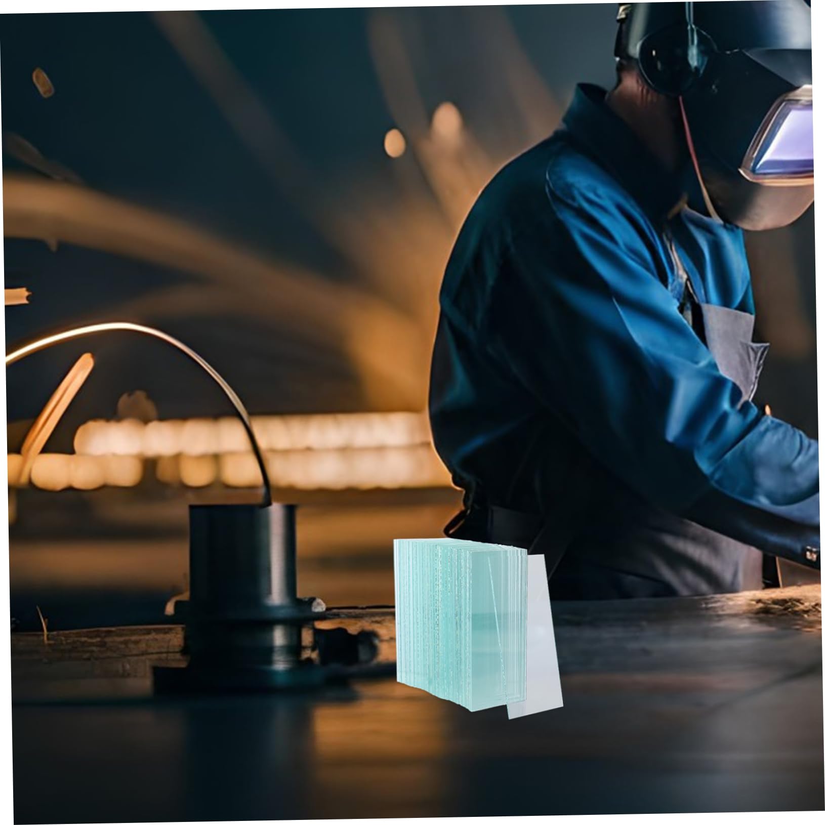 Gatuida Lente de Cubierta de Soldadura de Vidrio Transparente 100 Piezas | Reemplazo para Casco, Alta Transparencia, Uso en Soldadura y Esmerilado, Protección Ocular Multiusos