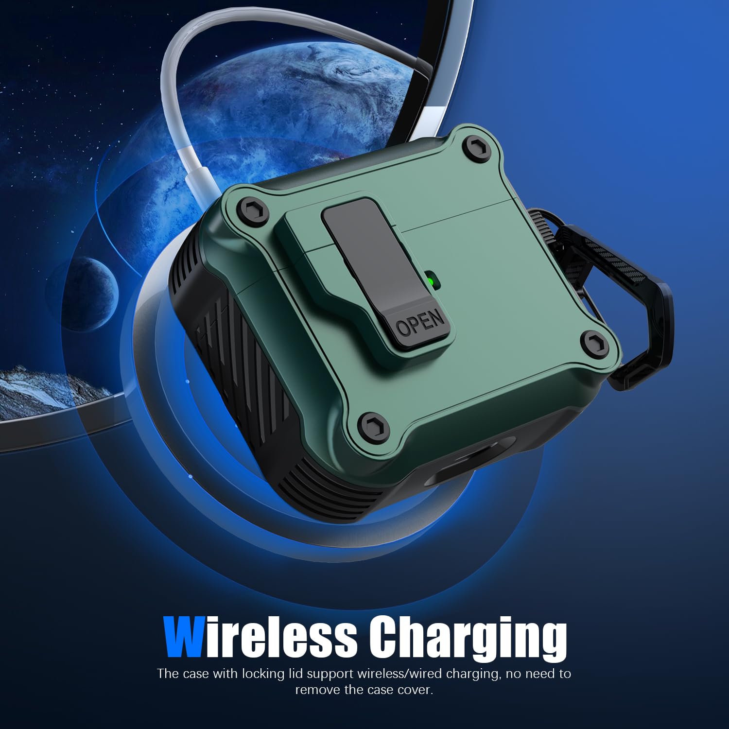 Airpods 第 3世代用ケース　安全なロック クリップ付き　ブラック Amazon | RFUNGUANGO Airpods 第 3 世代ケースカバー 安全ロック