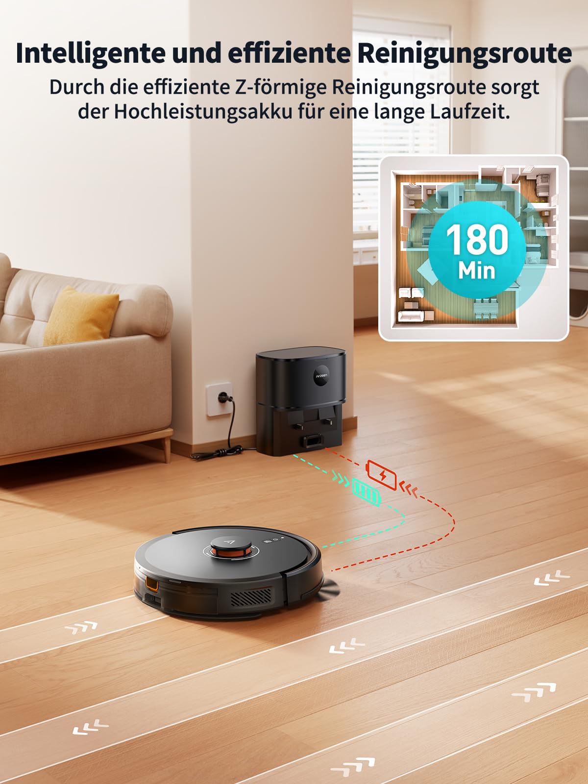 Airzeen 8000Pa Saugroboter mit Wischfunktion, Staubsauger Roboter mit Absaugstation, Saugkraft Saug und Wischroboter, LiDAR Navigation mit Mapping, APP, Alexa, für Teppich, Tierhaare, Q10 Pro