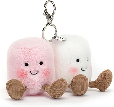 Amuseable paar Marshmallow Bag Charm Keyring