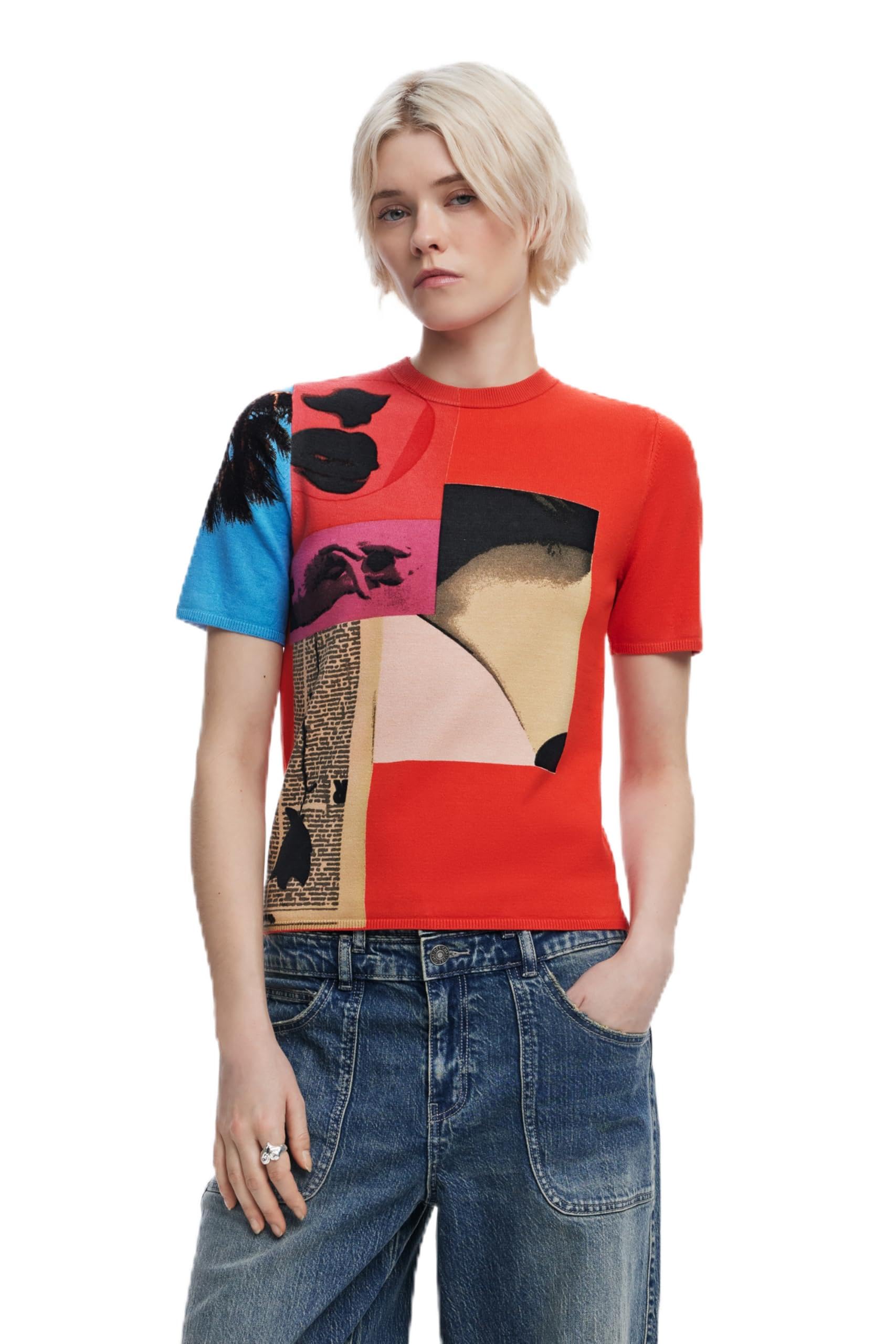 Desigual TS_RED_Collage_Lacroix, 3136 RED, L