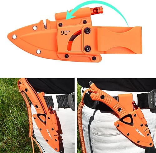 Miniatura 5 de TONIFE Explorer - Cuchillo de hoja fija con funda de plástico 8Cr14MoV, cuchillo de supervivencia, mango de nailon reforzado con fibra de vidrio