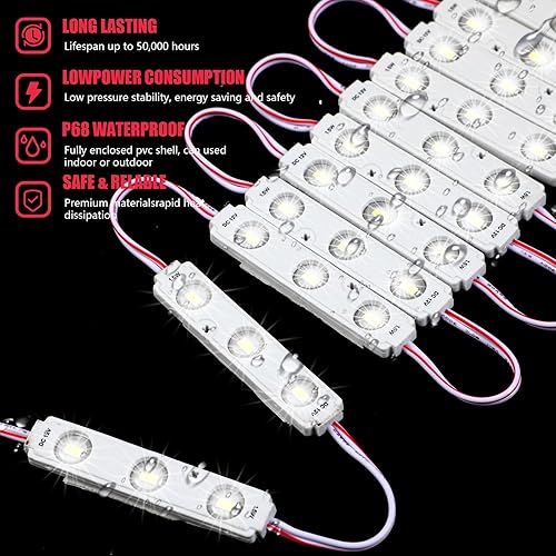 Miniatura 5 de Rossesay 100 luces LED de repuesto para módulos inflables blancos 6000K 100 pies 5730 SMD 150LM por módulo LED, impermeable, reemplazo de luz LED