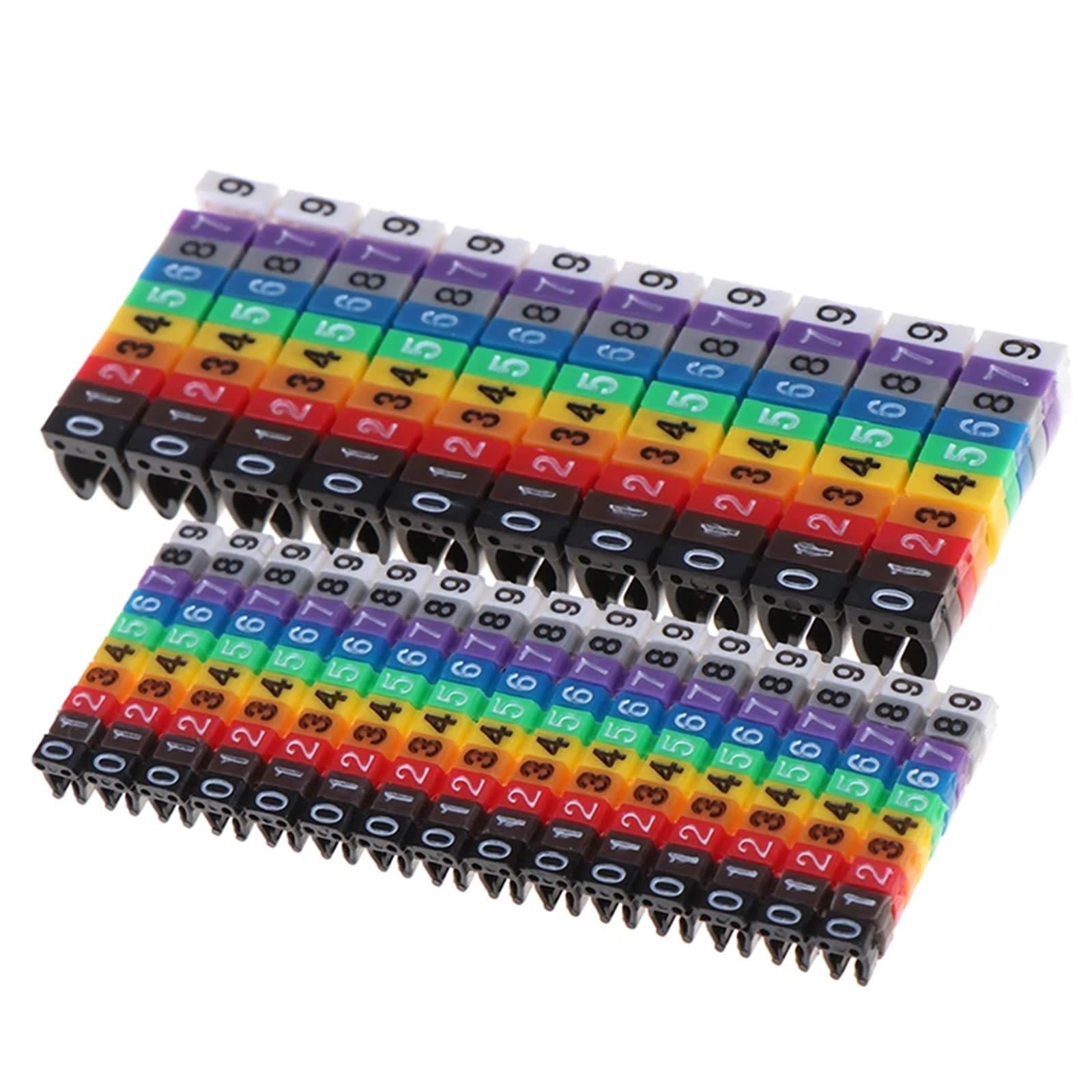 Etiquetas para Cables 150 Uds. Marcadores de Cable Coloridos Tipo C Etiqueta de número de Marcador for Cable de 2-3mm Visible y fácil de identificar(4mm)