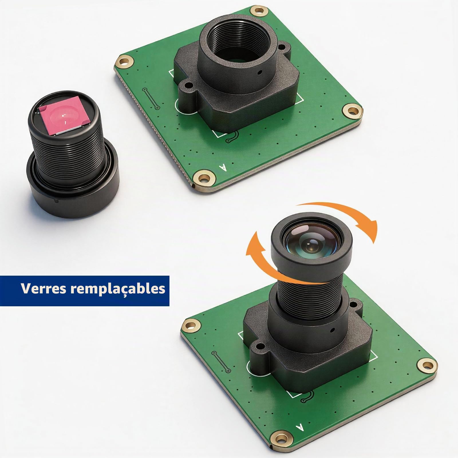 innomaker Module Caméra Raspberry Pi 5MP 1080P Capteur OV5647 avec Lentille Filtre IR M12 FOV90 pour Raspberry Pi 5,4,3B+,3,2,B+,A,ZeroW