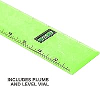 Vista 3 de Mayes 10744 Regla de nivel de poliestireno de 48 pulgadas, herramienta de medición y nivelación de precisión, viales de plomada y nivelación con SAE