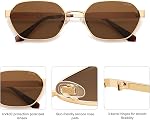 SOJOS Trendy Polarized Hexagon Sunglasses for Women Men, UV400 Retro Rectangle Shades SJ1238