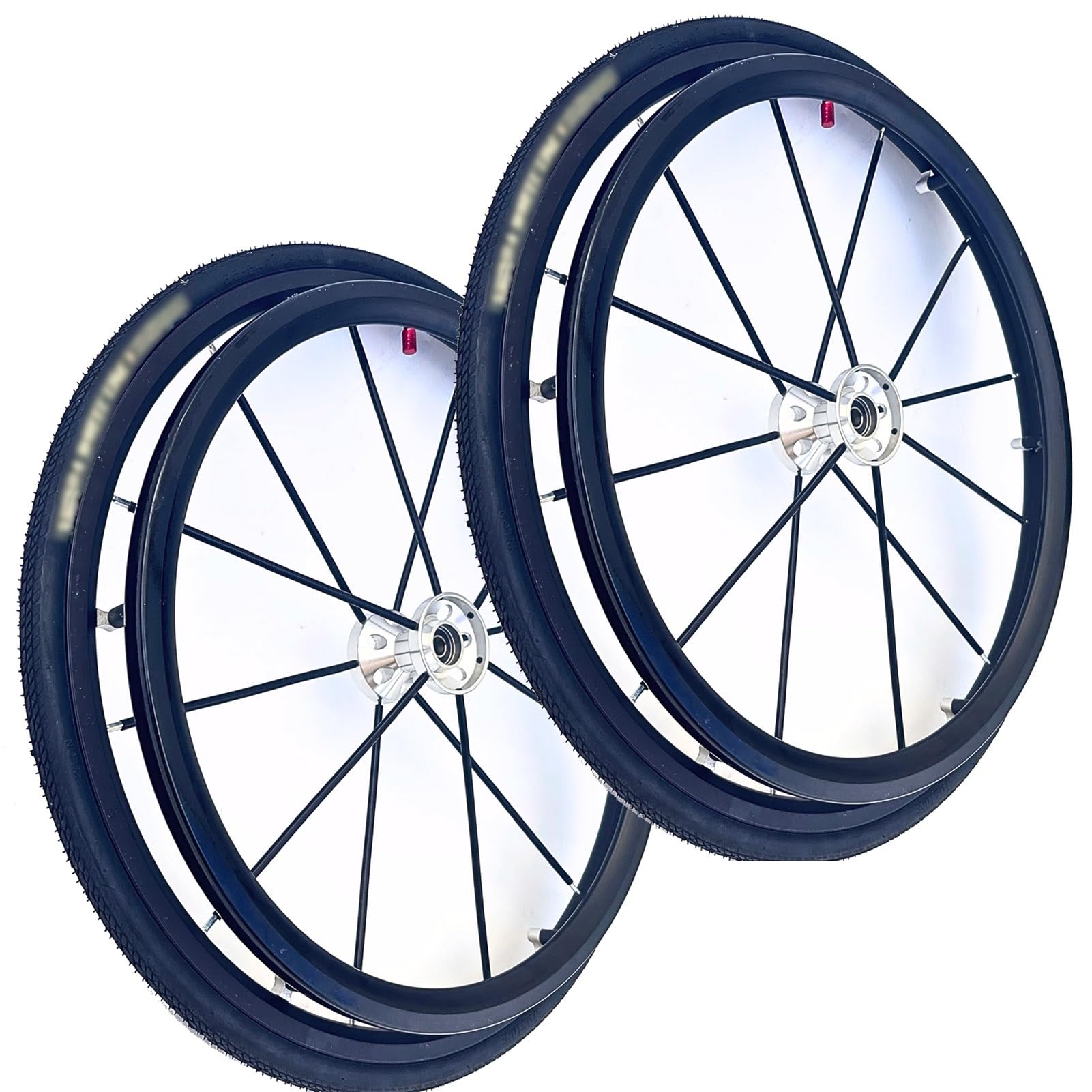 24 x 1 Rueda Trasera para Sillas de Ruedas, 24 Pulgadas Ruedas de Repuesto para Sillas de Ruedas Deportivas, Neumáticos Reemplazables, con Cojinete de 1/2" (1 Juego de 2)