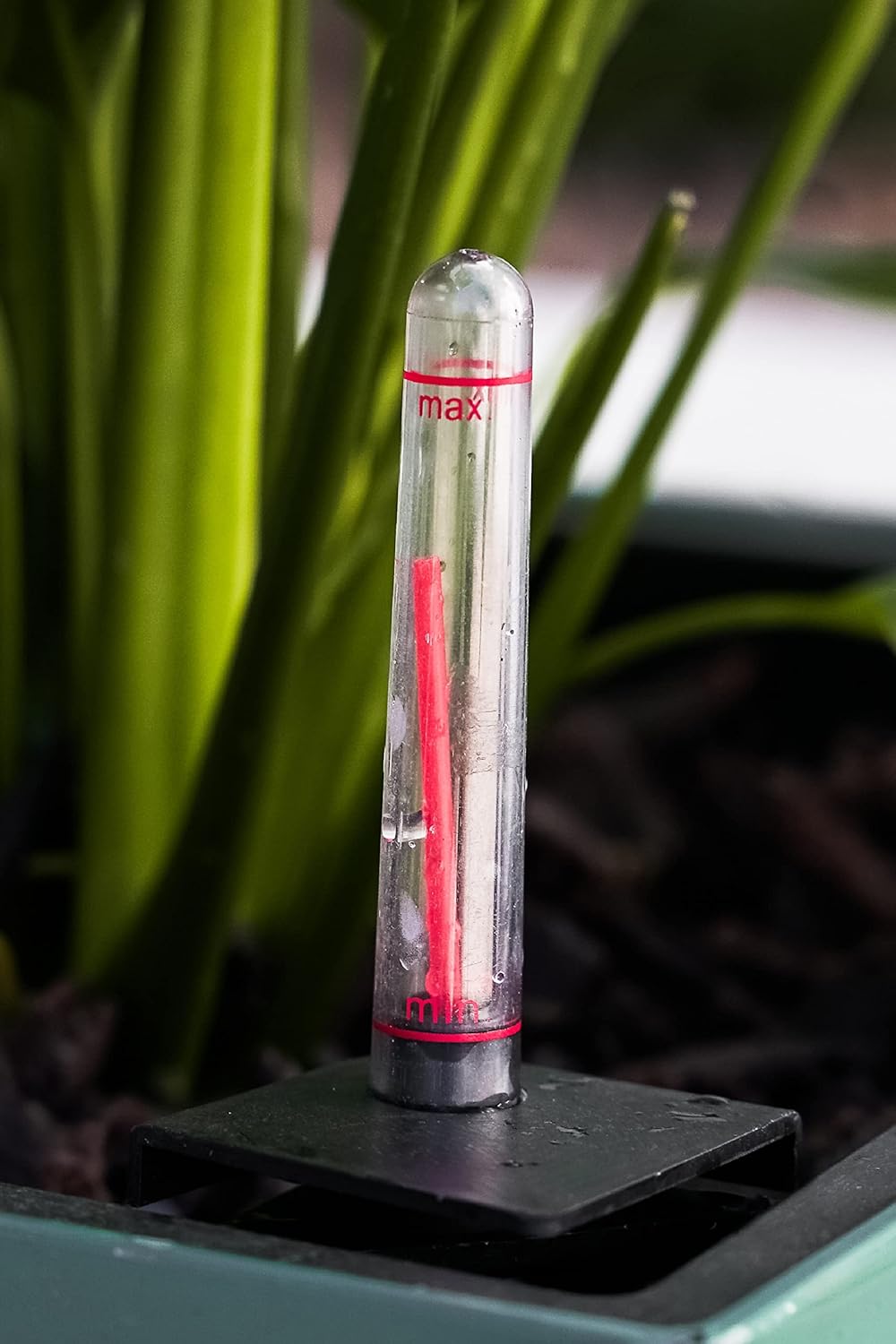 XBrand 30" H White Rattan Self Watering Indoor Outdoor Square Planter Pot, Tall Decorative Gardening Pot, Home Décor Accent (SWPlanterWT35)