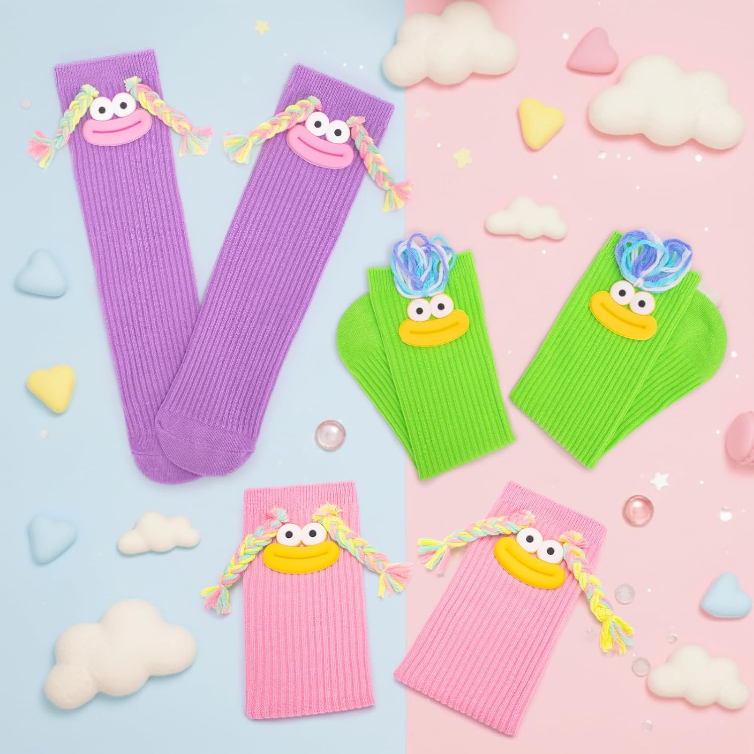 Crazy Socks for Kids Funny Novelty Silly Braid Hair Socks for Boys Girls Halloween Christmas Crazy Sock Day - Image 5