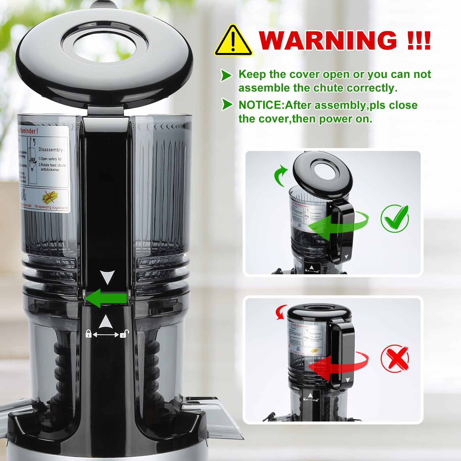Exreizst Slow Juicer MP-802P 130mm Einfüllschacht 1,5L BPA-frei Tritan Leiser Motor