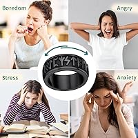 Vista 4 de Supcare Men Women Fidget Ring,NordicCelticMoon Star Spinner Ring Jewelry Custom Name Ring Gifts for Christmas,Size 7-14 (with Jewelry Gift Box)