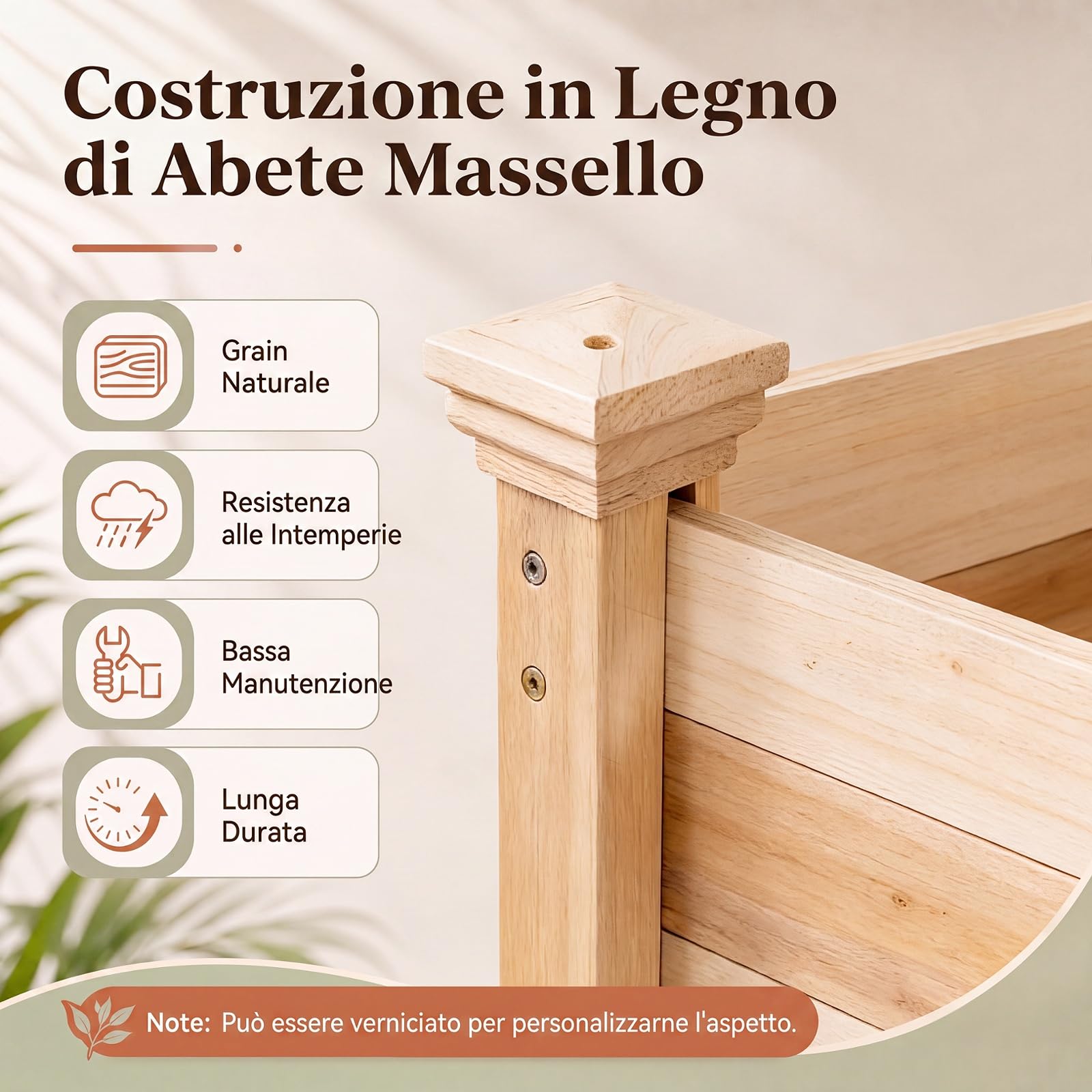 GYMAX Recinzione Giardino Esterno, Staccionata in Legno