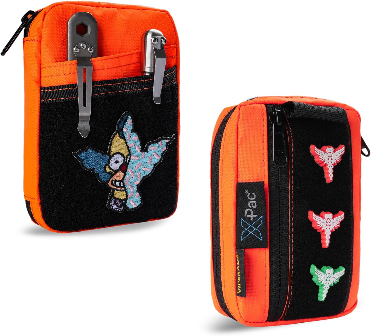 VE26 EDC Pouch Organizer with 11 Compartments, Small Tool Pouch with DIY Patches Area, EDC Pocket Organizer for Mutitools