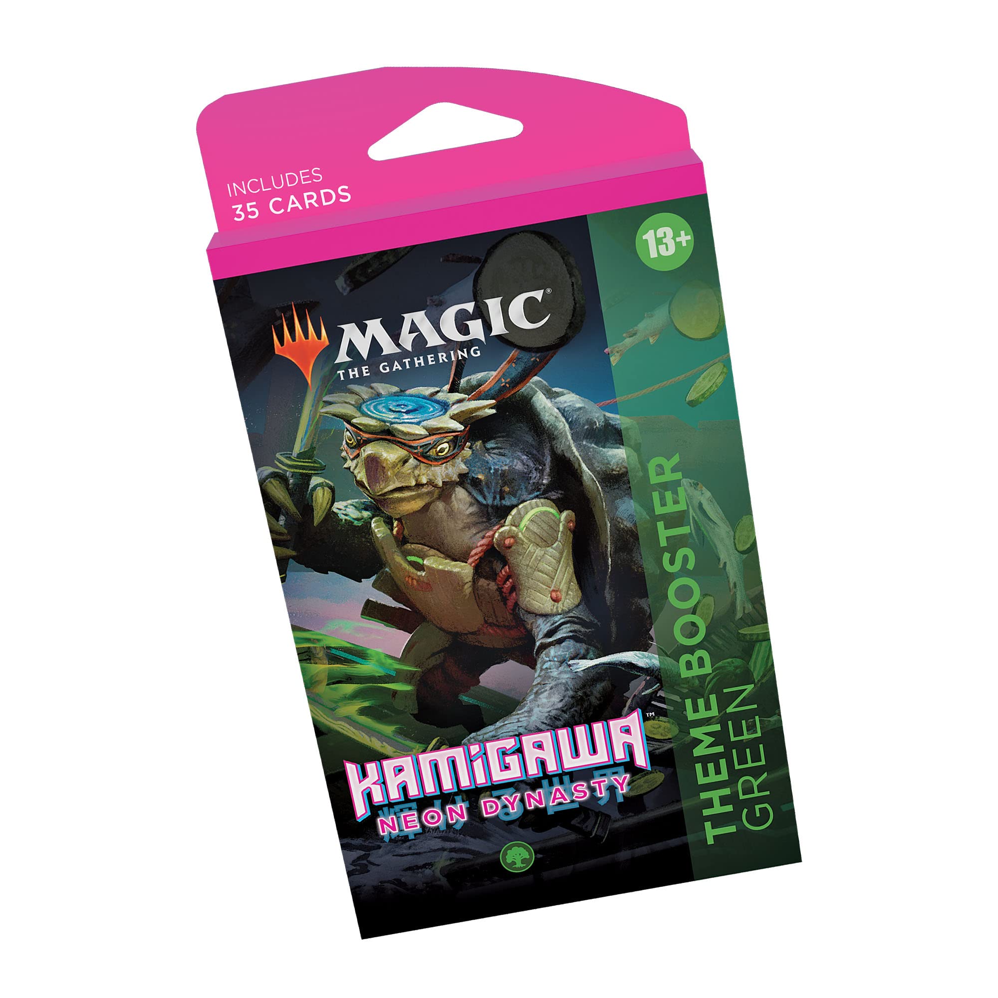 Magic The Gathering Kamigawa Neon Dynasty Booster Vert - 60 Cartes, Incl. 35 Cartes de la Dynastie Neon Kamigawa, 25 Terres, 1 Rare ou Mythique Rare