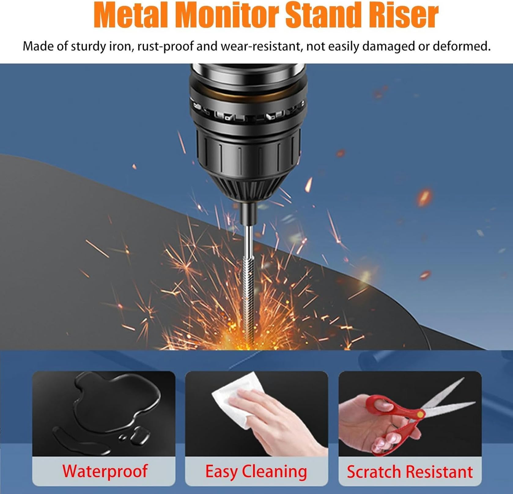 Supporto per Monitor angolare per 3 schermi, Supporto per Monitor angolare per Computer, Organizer da scrivania Regolabile, Rotazione di 270°, Supporto angolare in Metallo per Laptop.